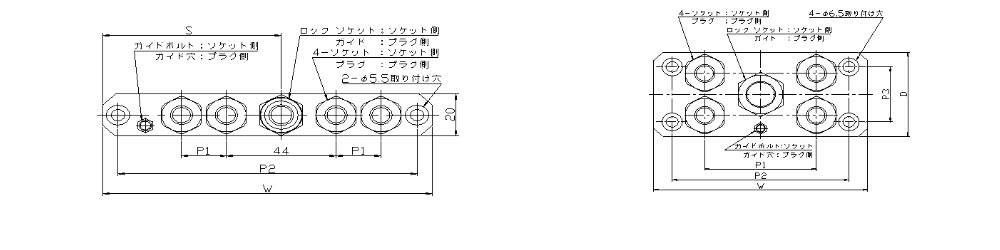 MHC型の製品型式と寸法表